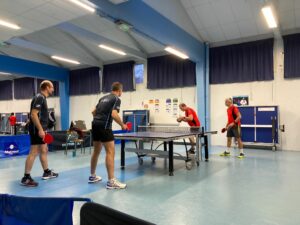 Équipe du Cahors Tennis de Table lors de la dernière rencontre de la phase 1 en décembre 2O22